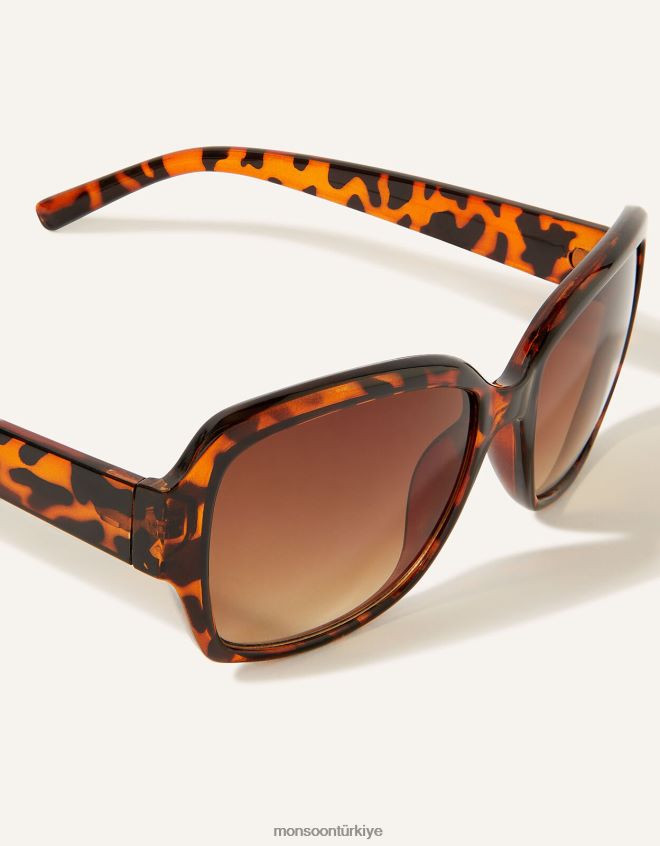 Monsoon kadınlar kaplumbağa kabuğu görünümlü güneş gözlüğü JH86BT1431 aksesuar şık