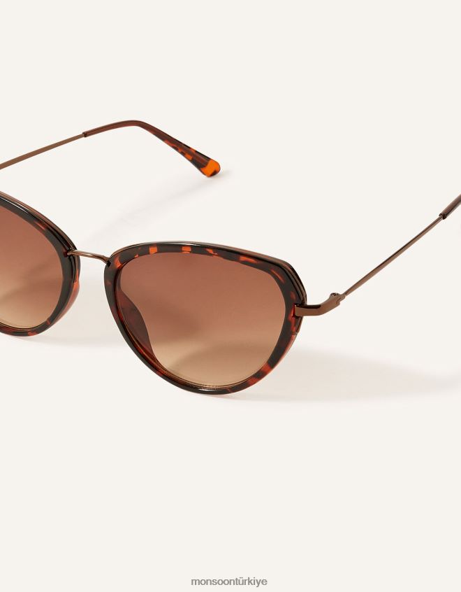 Monsoon kadınlar kaplumbağa kabuğu oval güneş gözlüğü JH86BT1421 aksesuar sıcak