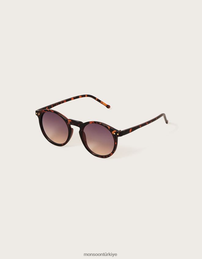 Monsoon kadınlar kaplumbağa kabuğu yuvarlak güneş gözlüğü JH86BT1279 aksesuar sıcak