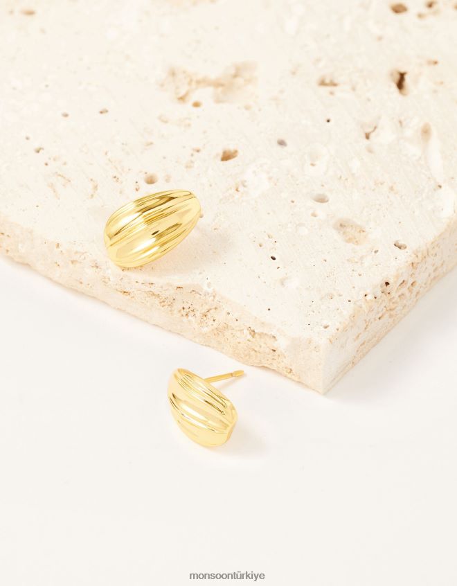 Monsoon kadınlar altın kaplama dokulu çiviler JH86BT1449 aksesuar zarif