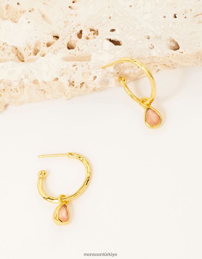 Monsoon kadınlar altın kaplama taşlı çekicilik halkaları JH86BT1453 aksesuar zarif