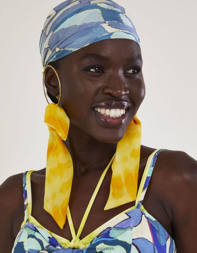 Monsoon kadınlar büyük eşarp halka küpeler JH86BT1249 aksesuar şık