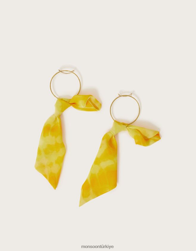 Monsoon kadınlar büyük eşarp halka küpeler JH86BT1249 aksesuar şık