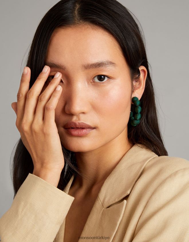 Monsoon kadınlar bobble çember küpeler JH86BT1259 aksesuar sıcak