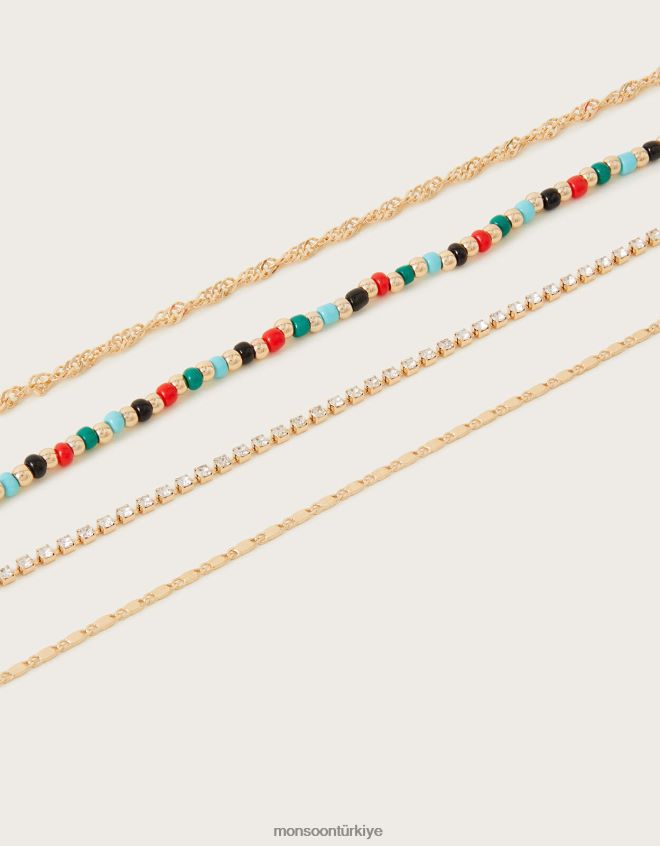 Monsoon kadınlar boncuklu bilezikler 4\'lü paket JH86BT1332 aksesuar sıcak