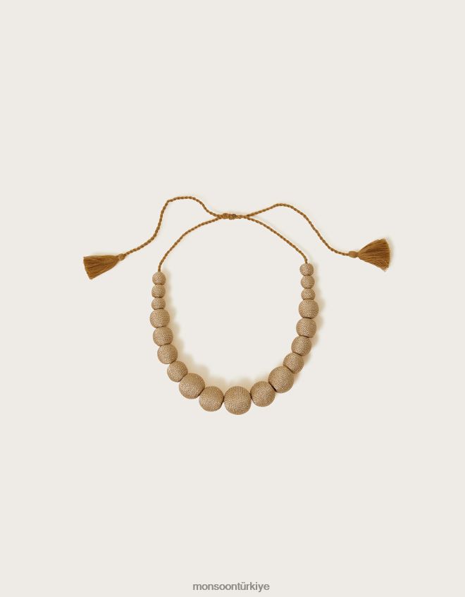 Monsoon kadınlar boncuklu püskül detaylı kolye JH86BT1229 aksesuar moda