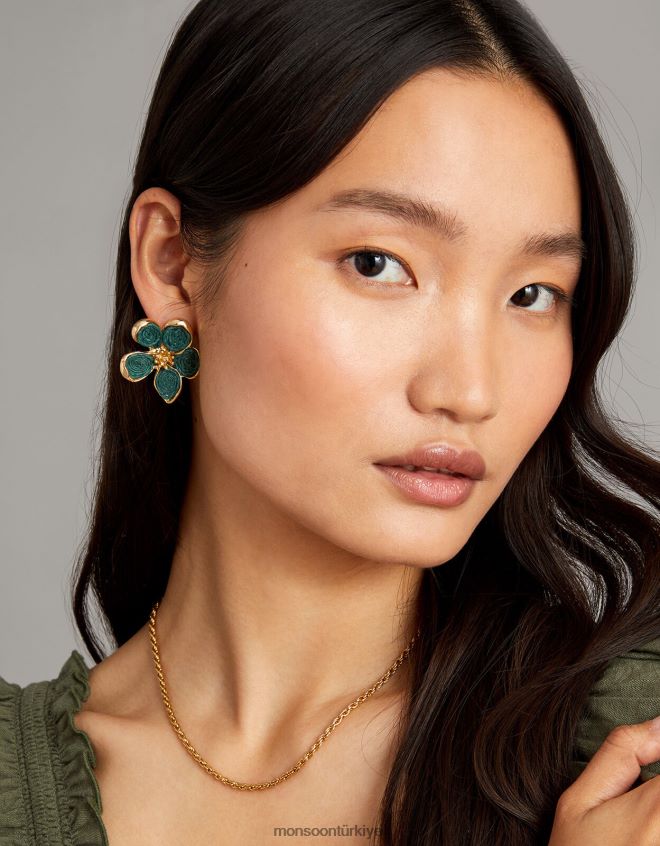 Monsoon kadınlar deyim çiçek saplama küpeler JH86BT1262 aksesuar şık
