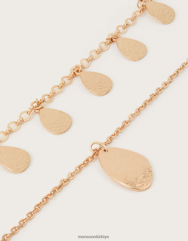 Monsoon kadınlar disk çekicilik katmanlı kolye JH86BT1273 aksesuar şık