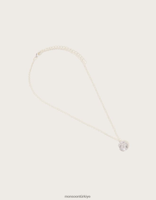 Monsoon kadınlar disk kolye kolye JH86BT1345 aksesuar gümüş