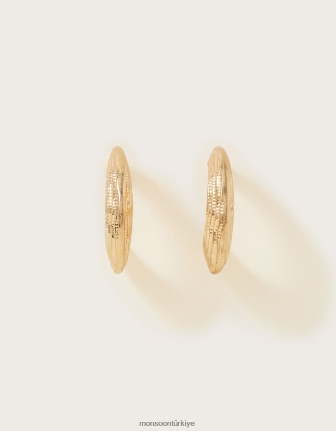 Monsoon kadınlar dokulu kalın halka küpeler JH86BT1368 aksesuar sıcak