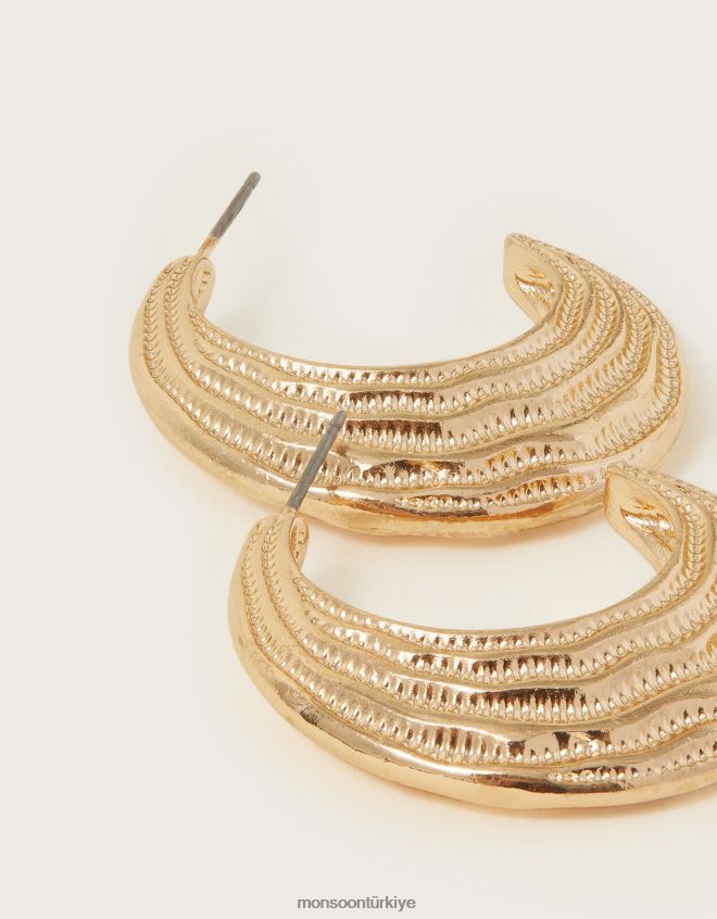 Monsoon kadınlar dokulu kalın halka küpeler JH86BT1368 aksesuar sıcak