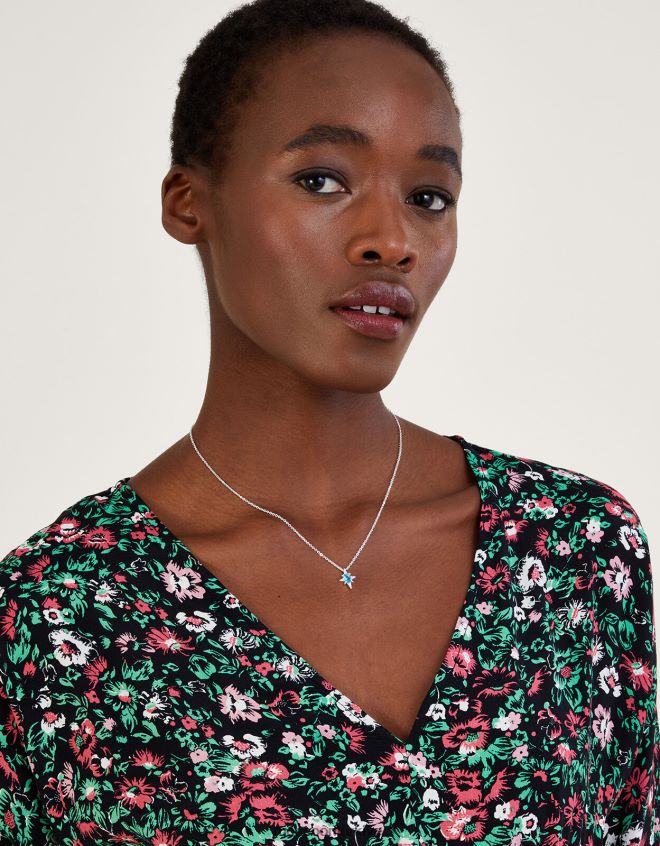 Monsoon kadınlar gümüş narin yıldız kolye JH86BT1311 aksesuar şık