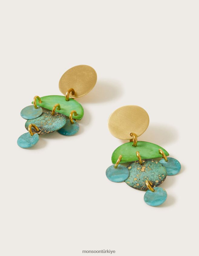 Monsoon kadınlar küçük süslenmiş damla küpeler JH86BT1300 aksesuar şık