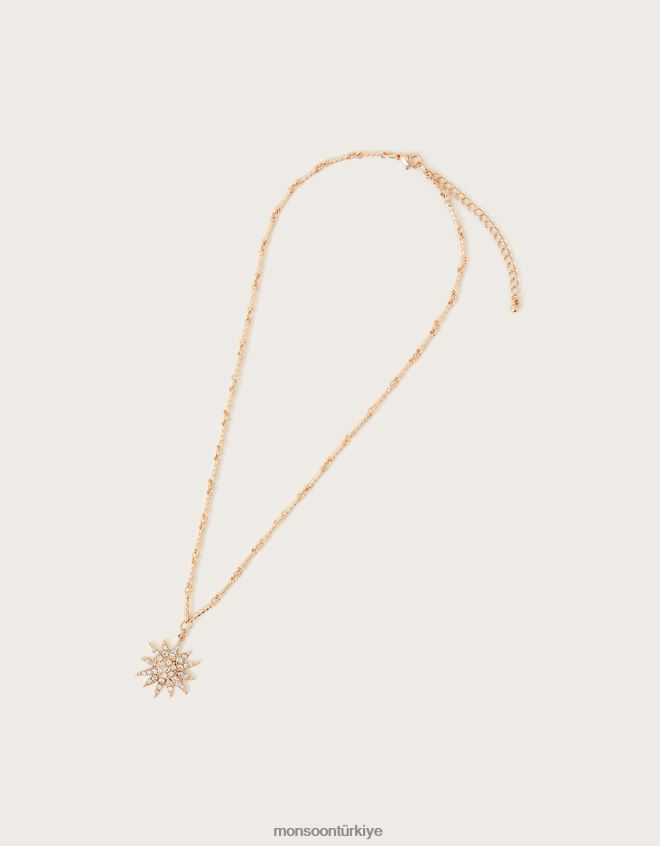 Monsoon kadınlar kar tanesi çekicilik kolye JH86BT1346 aksesuar moda