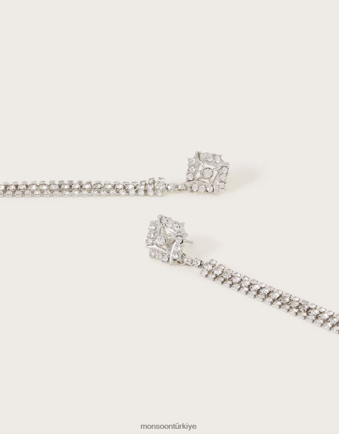 Monsoon kadınlar kristal parıltılı damla küpeler JH86BT1312 aksesuar moda