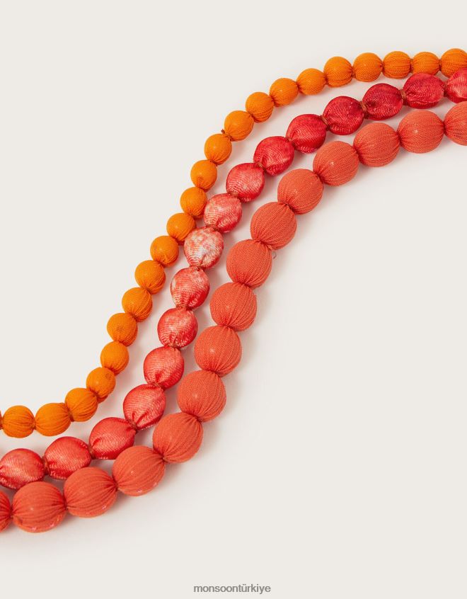 Monsoon kadınlar kumaş boncuk katmanlı kolye JH86BT1456 aksesuar zarif