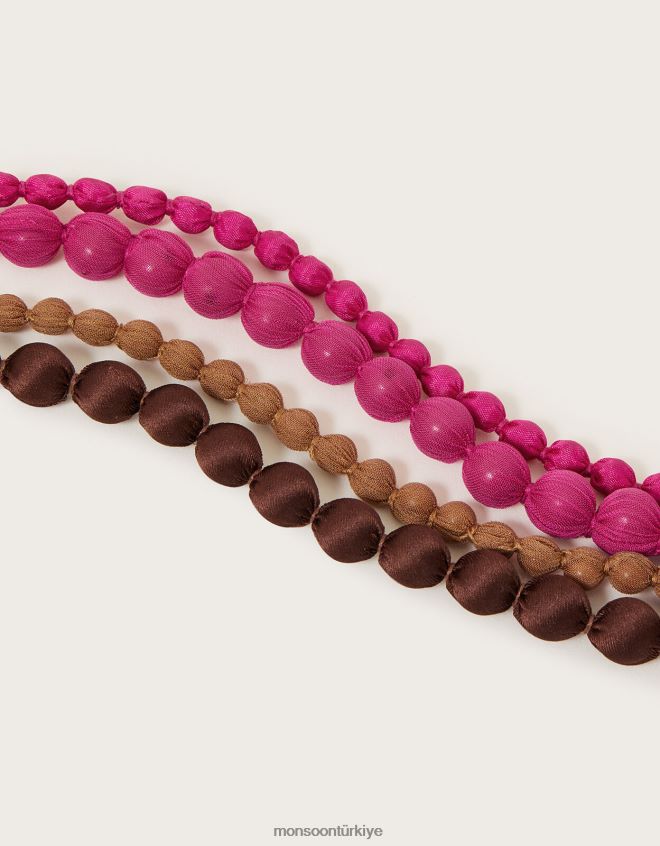 Monsoon kadınlar çok kumaş boncuk kolye JH86BT1251 aksesuar şık