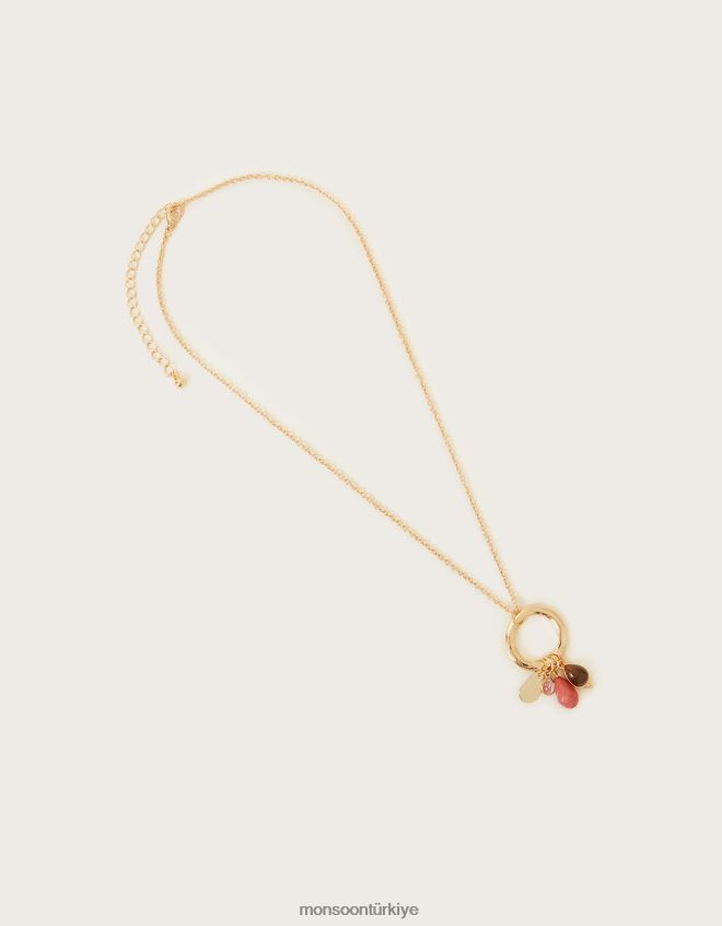 Monsoon kadınlar çok renkli boncuklu kolye JH86BT1361 aksesuar şık