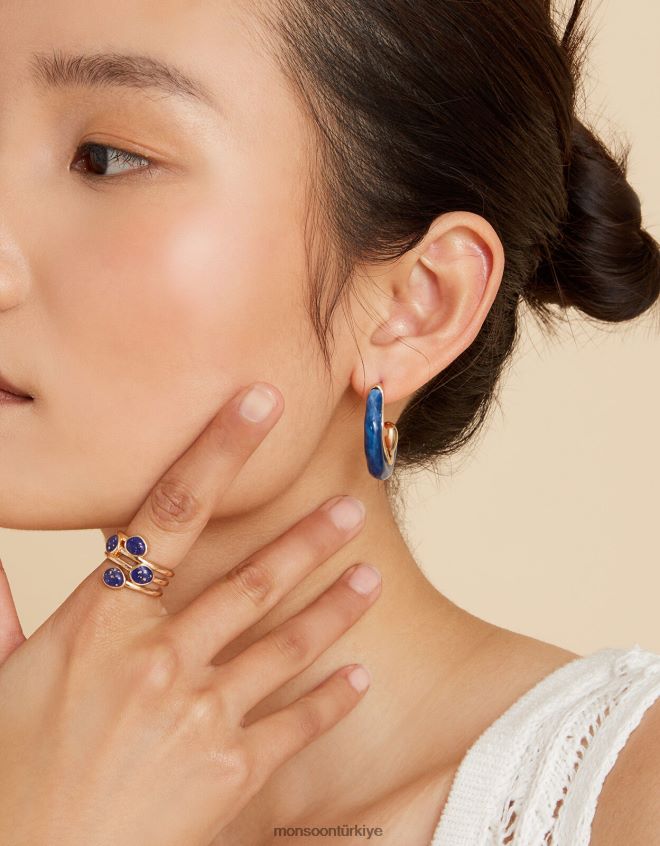 Monsoon kadınlar reçine çember küpeleri JH86BT1238 aksesuar zarif