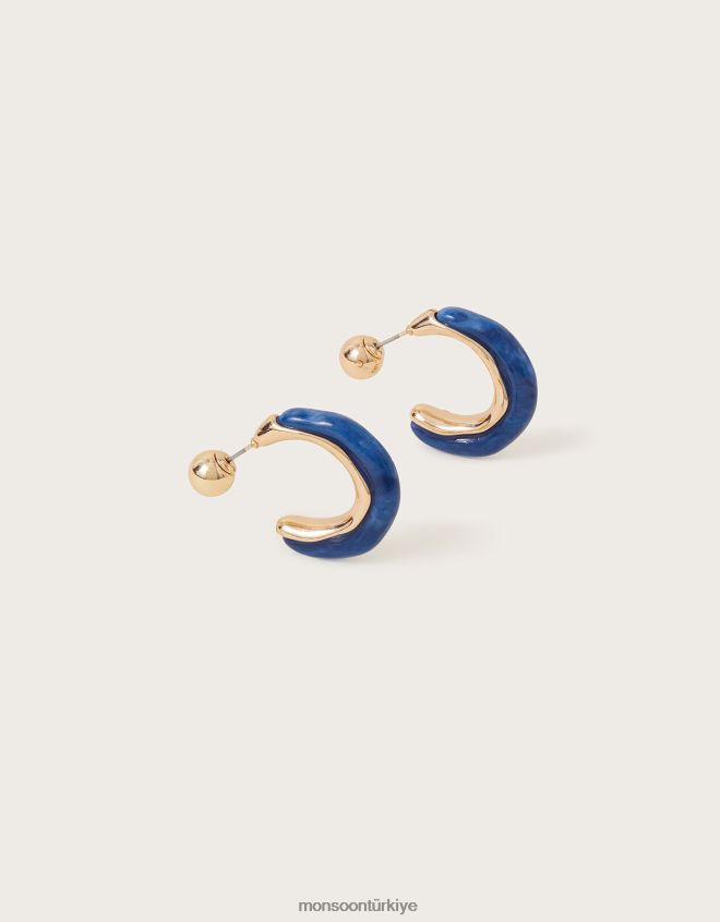 Monsoon kadınlar reçine çember küpeleri JH86BT1238 aksesuar zarif