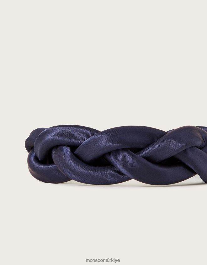 Monsoon kadınlar örgü kafa bandı JH86BT1318 aksesuar Mavi Donanma)