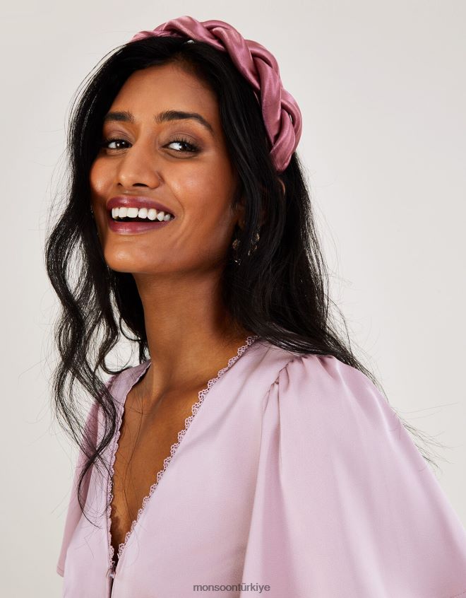 Monsoon kadınlar örgü kafa bandı JH86BT1333 aksesuar pembe