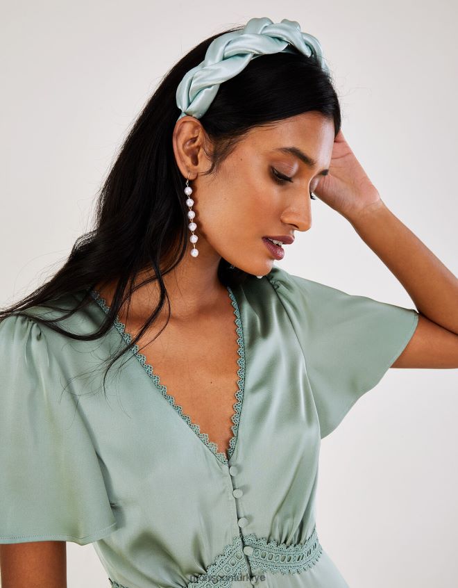 Monsoon kadınlar örgü kafa bandı JH86BT1334 aksesuar yeşil (adaçayı)