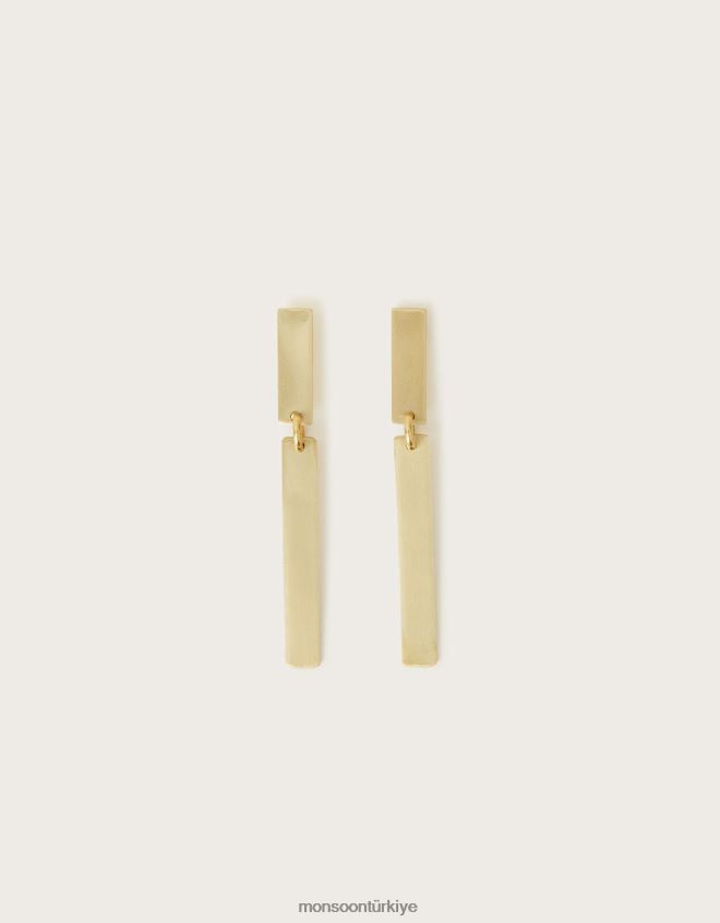 Monsoon kadınlar sibilia küçük pirinç çubuk küpeler JH86BT1320 aksesuar şık