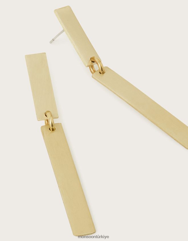 Monsoon kadınlar sibilia küçük pirinç çubuk küpeler JH86BT1320 aksesuar şık