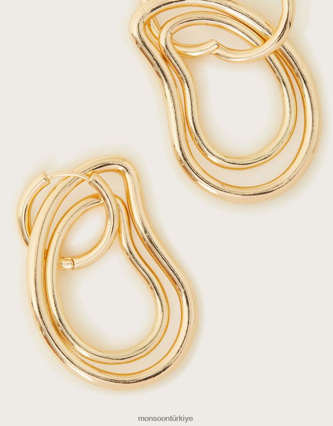 Monsoon kadınlar soyut damla halka küpeler JH86BT1374 aksesuar şık