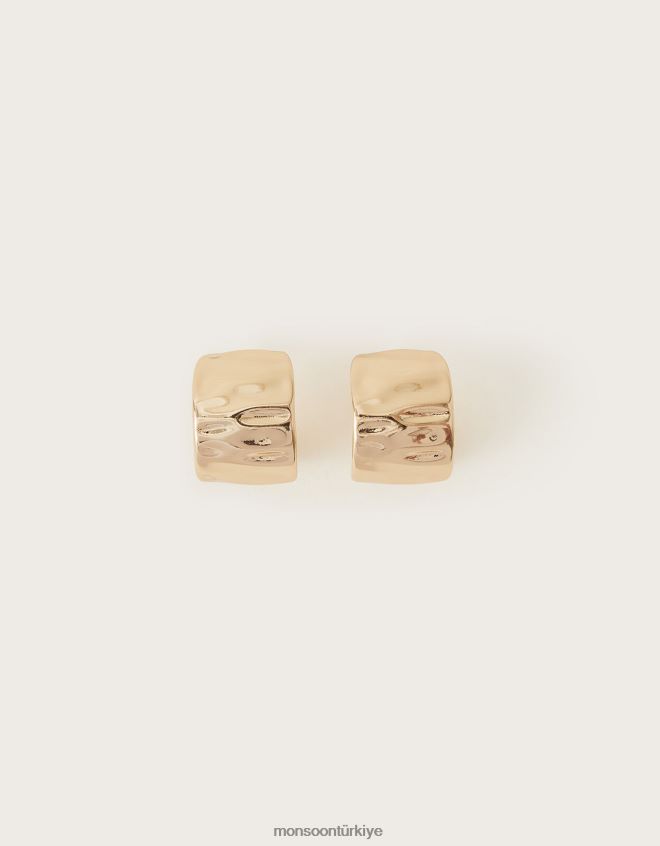 Monsoon kadınlar tıknaz küçük sade halka küpeler JH86BT1392 aksesuar altın
