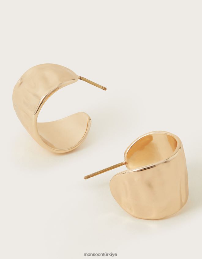 Monsoon kadınlar tıknaz küçük sade halka küpeler JH86BT1392 aksesuar altın