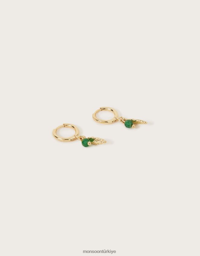 Monsoon kadınlar tüy çekicilik huggie çemberleri JH86BT1289 aksesuar moda