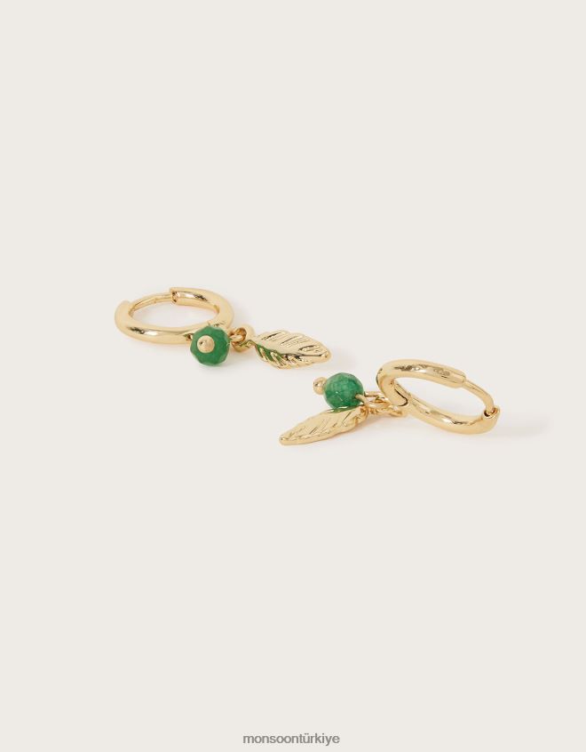 Monsoon kadınlar tüy çekicilik huggie çemberleri JH86BT1289 aksesuar moda