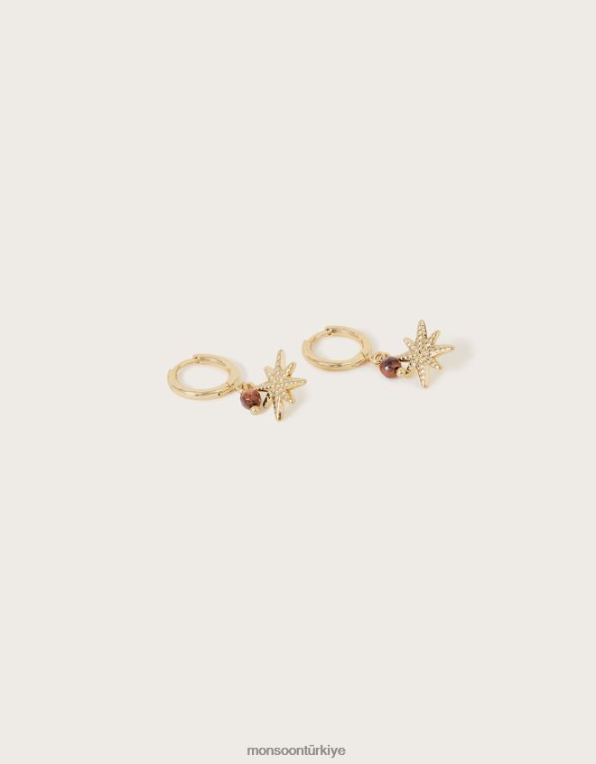 Monsoon kadınlar yıldız huggie çember küpeleri JH86BT1301 aksesuar moda