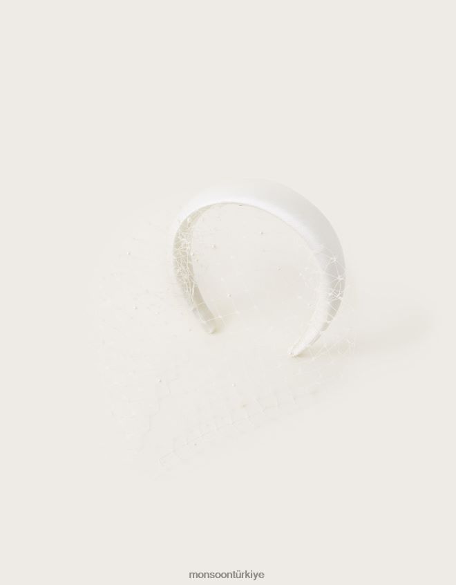 Monsoon kadınlar inci net peçe gelin bandı JH86BT1347 aksesuar moda