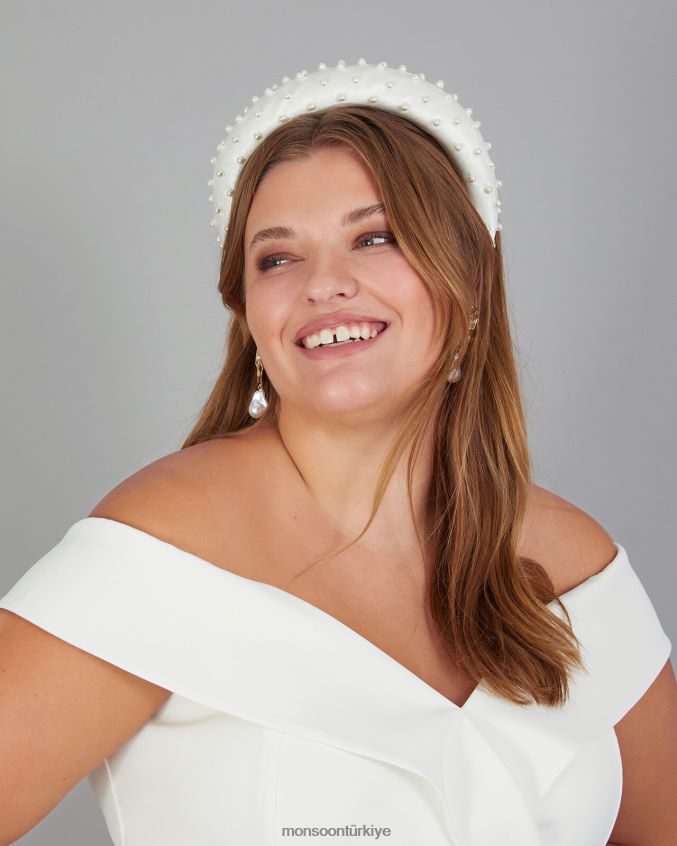 Monsoon kadınlar inci yastıklı gelin bandı JH86BT1286 aksesuar sıcak