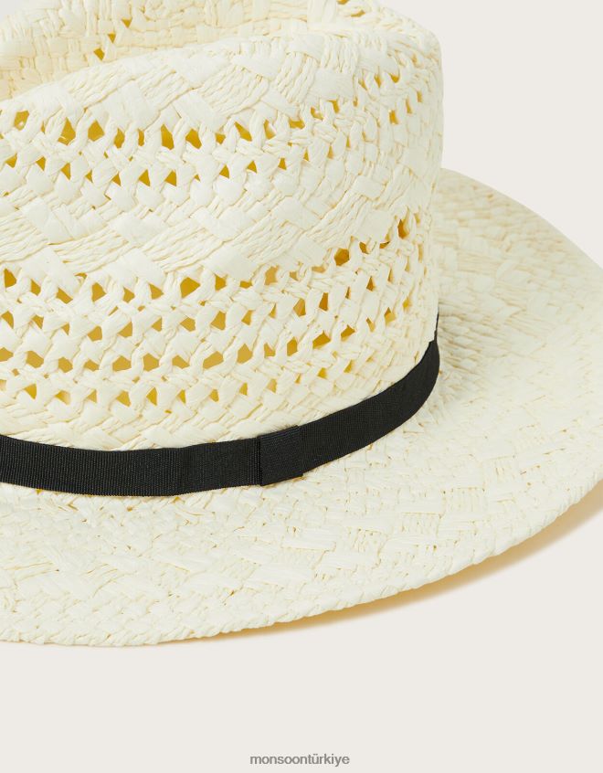 Monsoon kadınlar kurdele süslemeli fötr şapka JH86BT1193 aksesuar moda