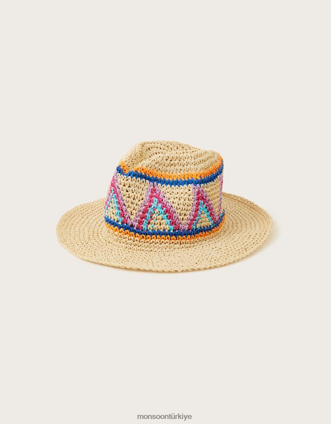 Monsoon kadınlar makrome detaylı fötr şapka JH86BT1234 aksesuar zarif