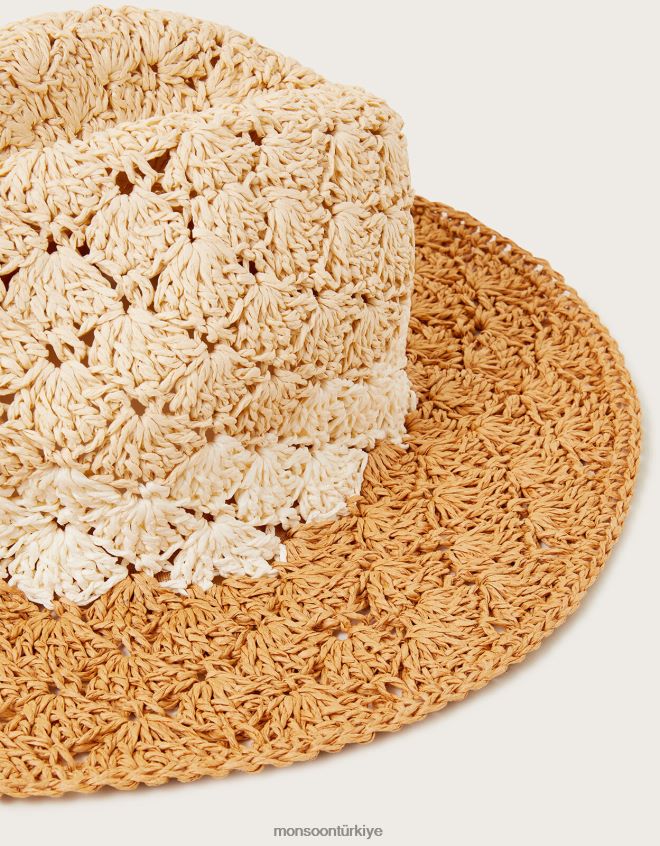 Monsoon kadınlar makrome fötr şapka JH86BT1237 aksesuar şık