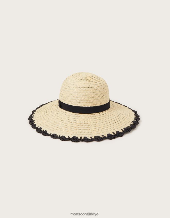 Monsoon kadınlar tarak detaylı hasır şapka JH86BT1248 aksesuar şık