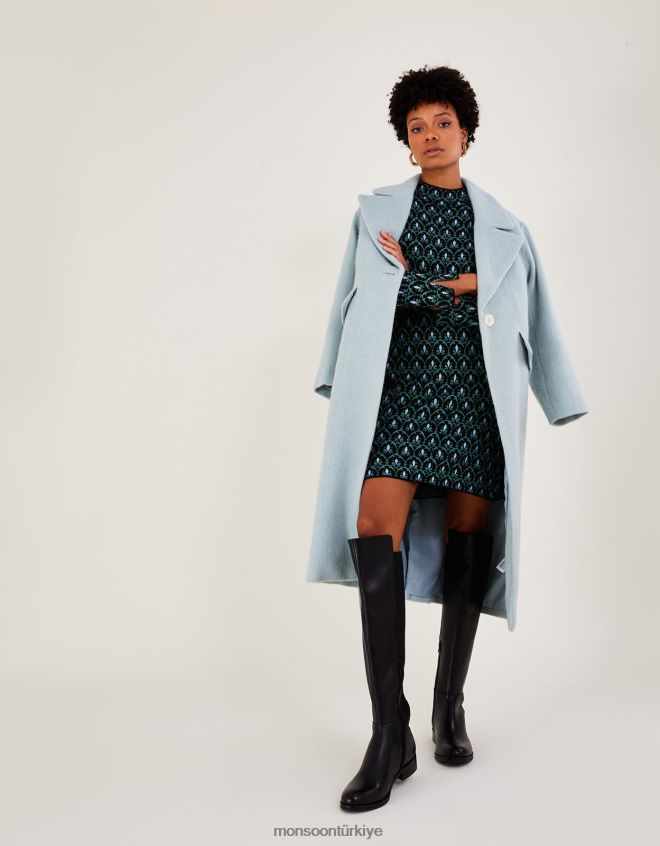 Monsoon kadınlar olivia deri binici çizmesi JH86BT1501 ayakkabı siyah