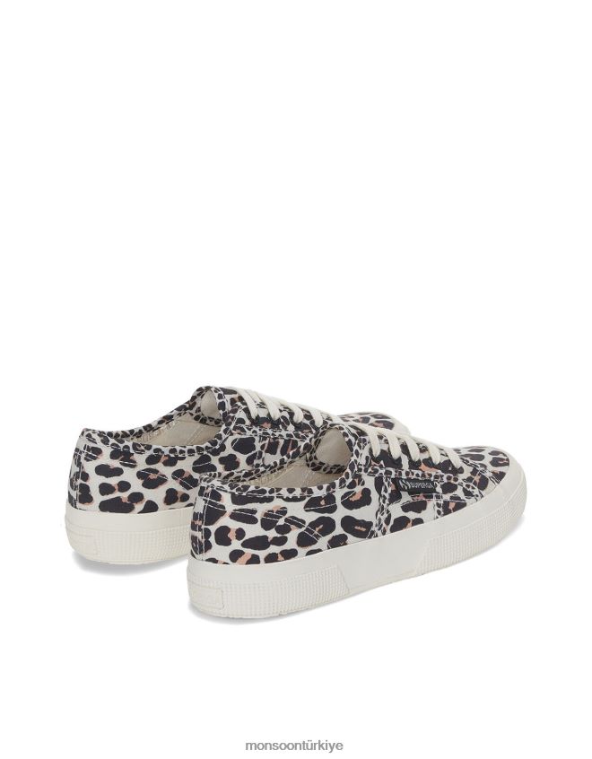 Monsoon kadınlar superga leopar desenli bağcıklı spor ayakkabı JH86BT1519 ayakkabı çok
