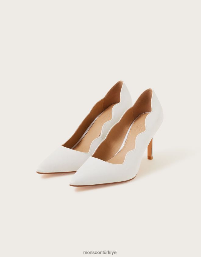 Monsoon kadınlar taraklı saten gelin ayakkabısı fildişi JH86BT1463 ayakkabı fildişi