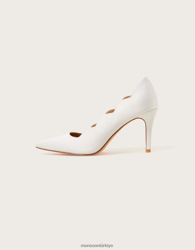 Monsoon kadınlar taraklı saten gelin ayakkabısı fildişi JH86BT1463 ayakkabı fildişi