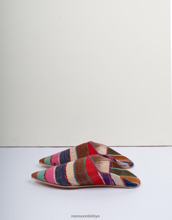 Monsoon kadınlar bohemia tasarım fas bujad babouche terlik kırmızı JH86BT1542 ayakkabı kırmızı