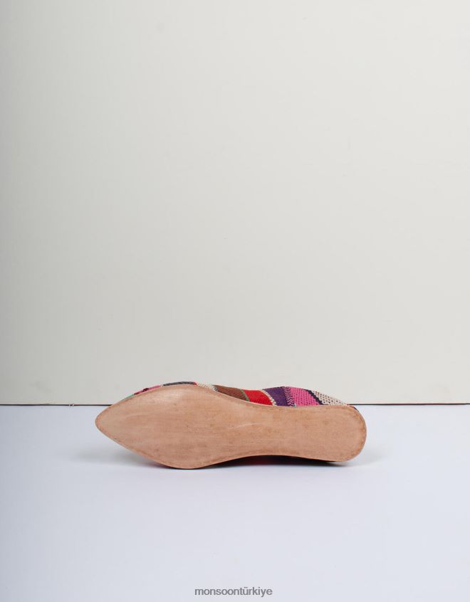 Monsoon kadınlar bohemia tasarım fas bujad babouche terlik kırmızı JH86BT1542 ayakkabı kırmızı