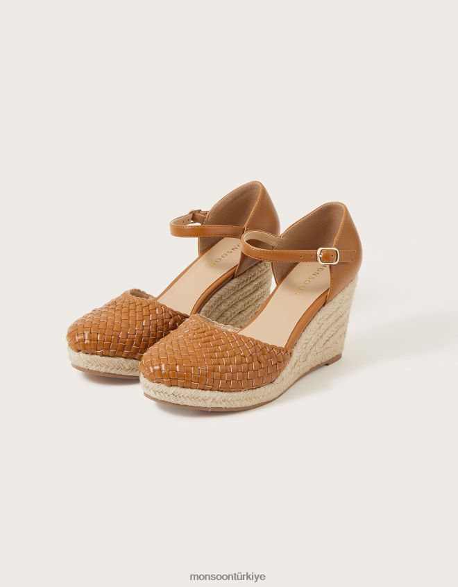 Monsoon kadınlar burnu kapalı kama sandalet JH86BT1514 ayakkabı bronzluk