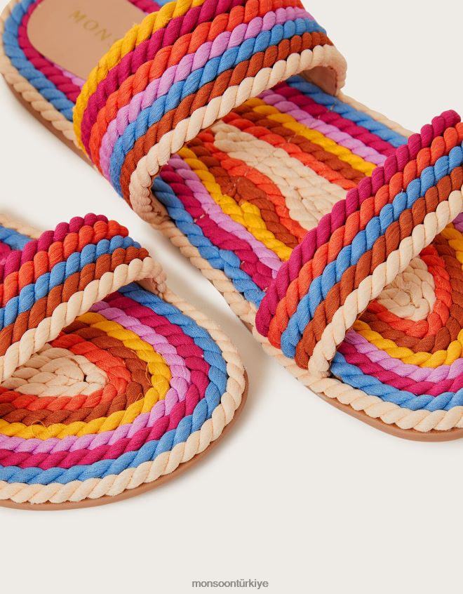 Monsoon kadınlar halat kayışı plaj kaydırıcıları JH86BT1521 ayakkabı çok