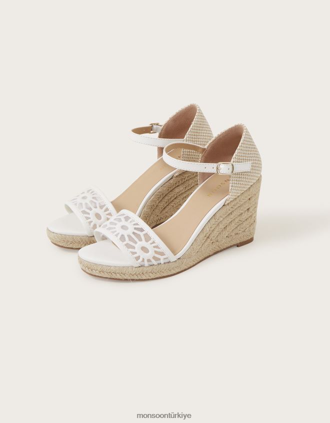 Monsoon kadınlar kesim kama sandalet JH86BT1545 ayakkabı beyaz